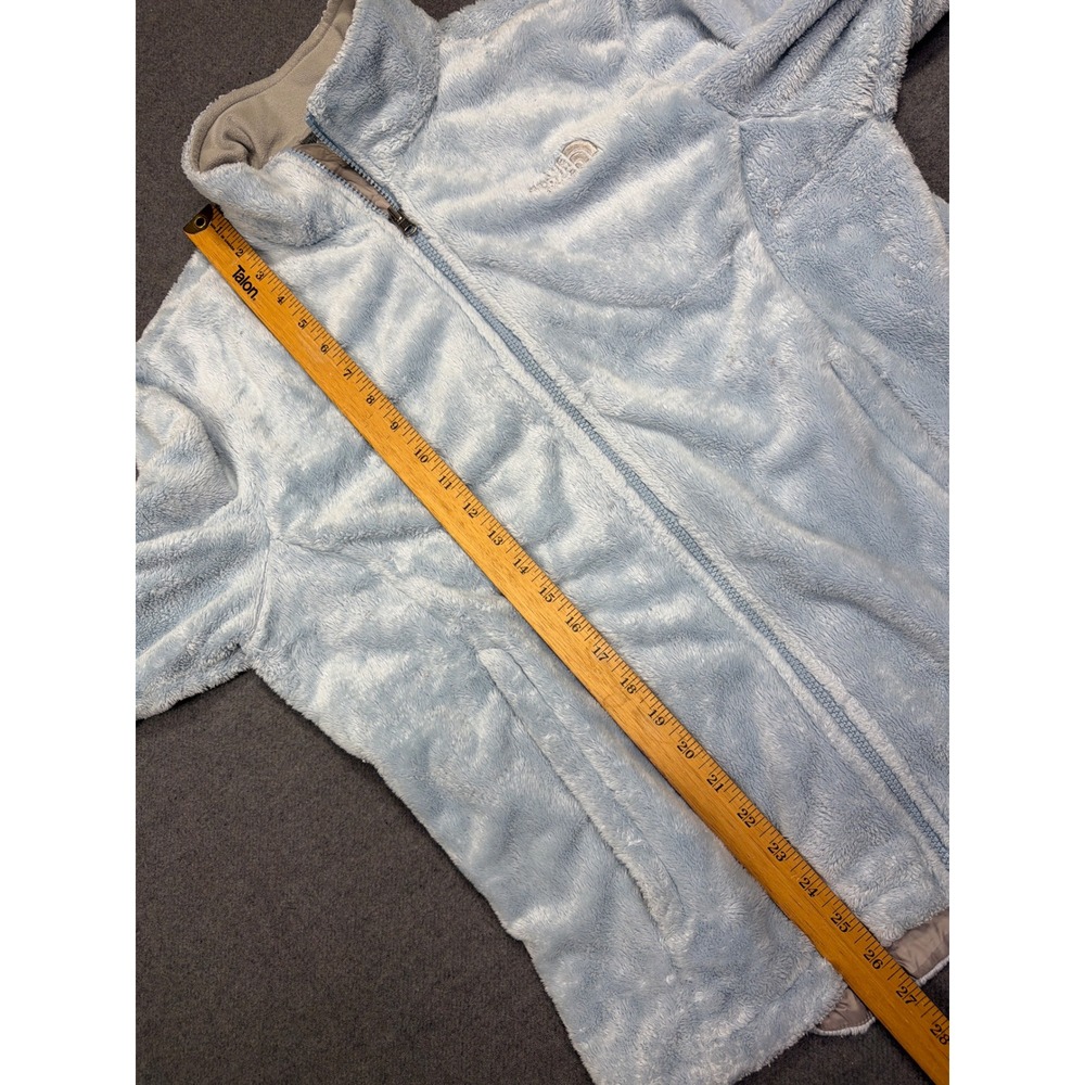 The North Face Jacket Womens XL Osito Fuzzy Fleece Light Blue Grey Full Zip - Picture 6 of 9